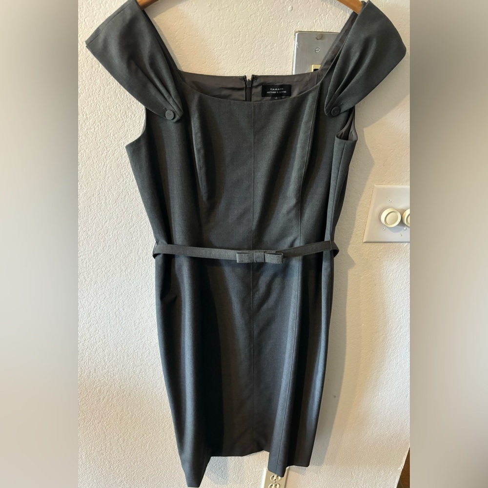 Tahari gray professional dress